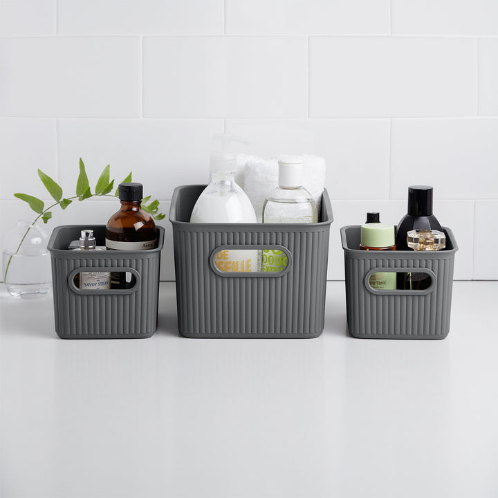 TATAY Baobab - Caja Organizadora Rectangular 5L Plástico PP05. Gris Antracita