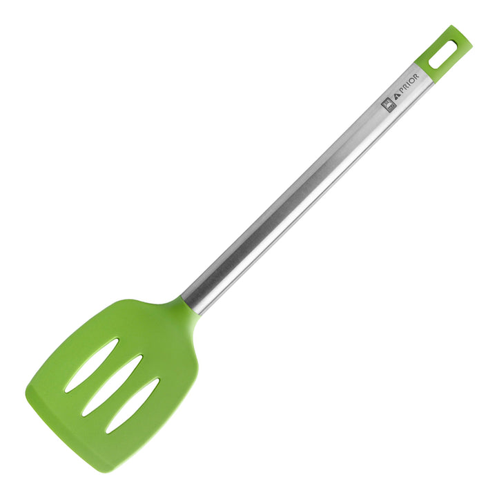 BRA Prior - Set de 5 Utensilios de Cocina en Silicona con Mango en Acero Inoxidable. Verde