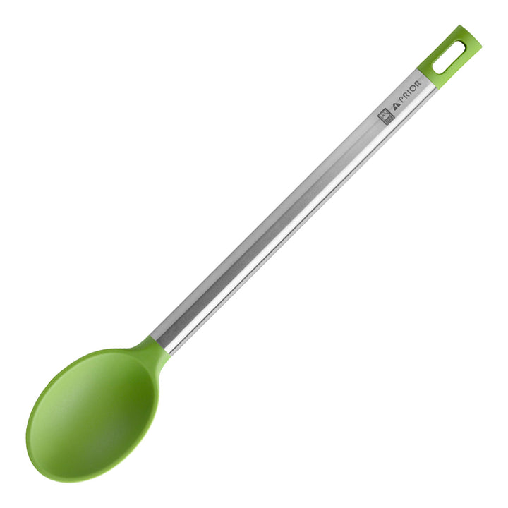 BRA Prior - Set de 5 Utensilios de Cocina en Silicona con Mango en Acero Inoxidable. Verde