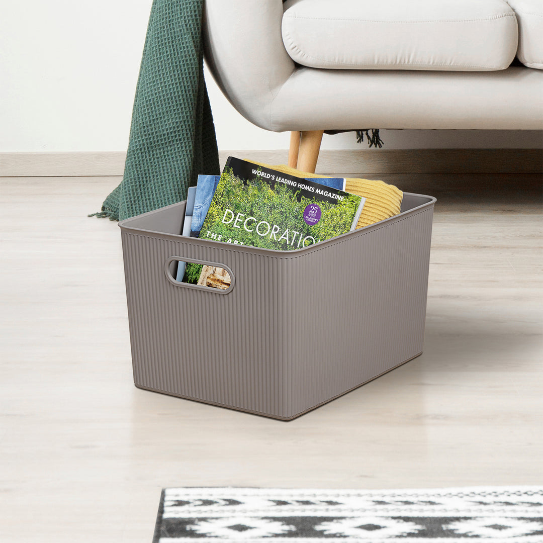 TATAY Baobab - Caja Organizadora Rectangular 22L Plástico PP05. Taupe