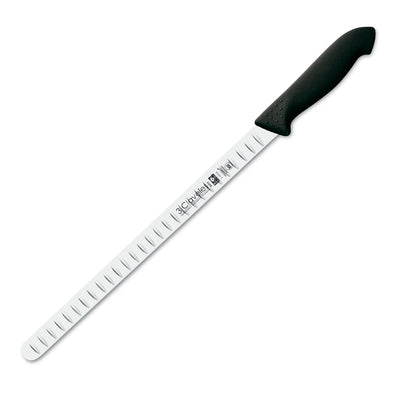 3 Claveles Proflex - Cuchillo Profesional Salmón Alveolado 30 cm Microban. Negro