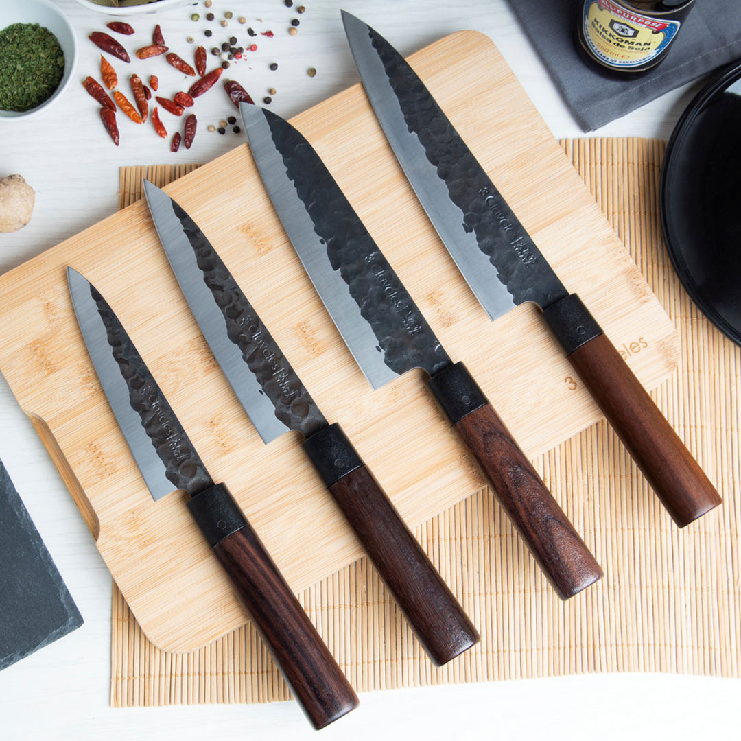 3 Claveles Osaka - Cuchillo Cocina 16 cm de Estilo Asiático Forjado a Mano