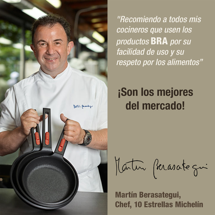 BRA Infinity - Cacerola Alta 20 cm con Tapa y Asas. Apto Inducción y Horno