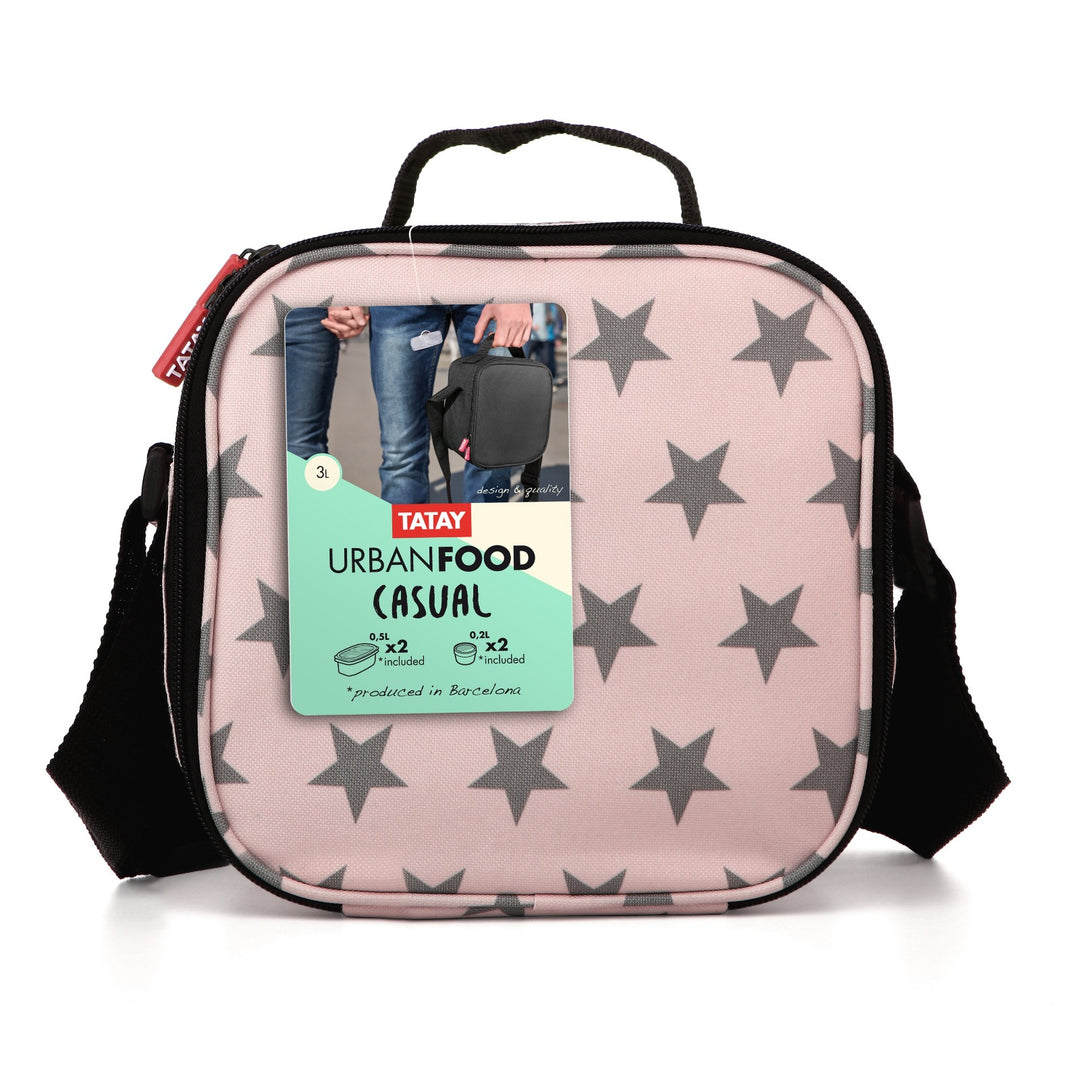 TATAY Urban Food Casual - Bolsa Térmica Porta Alimentos 3L con Recipientes, Stars