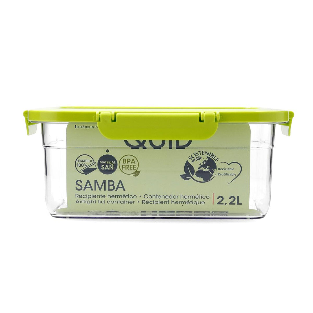 QUID Samba - Recipiente Rectangular de 2.2L en Plástico Reciclado SAN. Verde