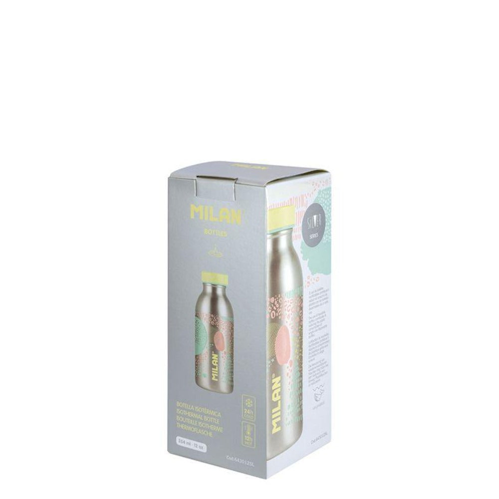 MILAN Silver - Botella Térmica Reutilizable 0.35L en Acero Inoxidable. Amarillo