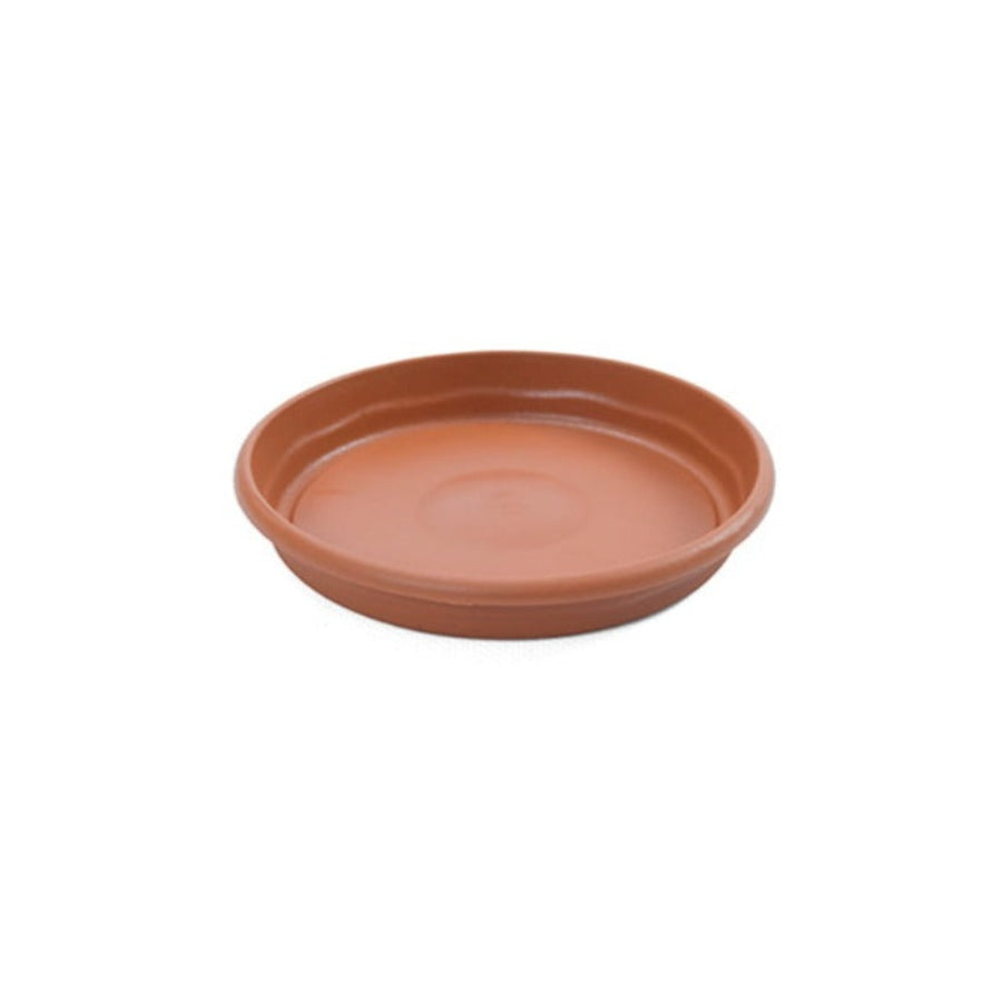 Plastiken TERRA - Plato Redondo de 14 cm para Macetas de 16 cm 1.5L. Terracota