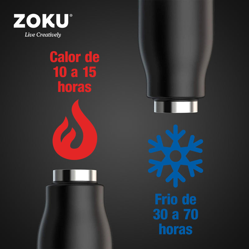 ZOKU PC - Botella Térmica de 0.5L en Acero Inoxidable de Doble Pared