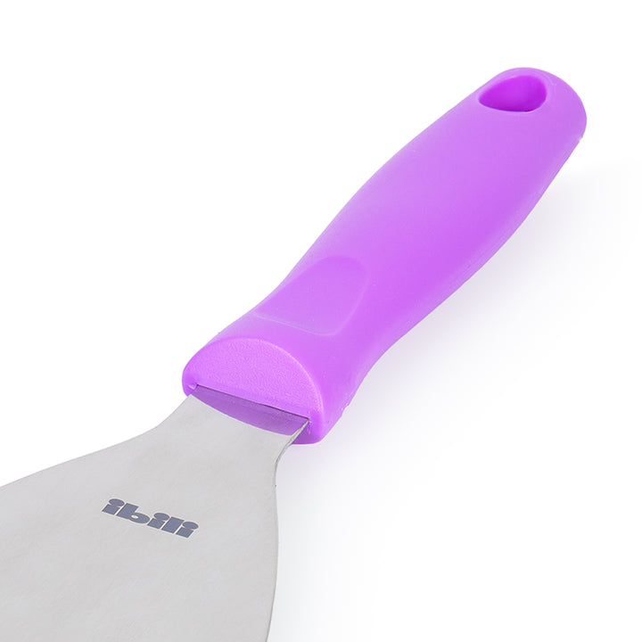 IBILI - Rasqueta de Cocina Triangular en Acero Inoxidable. Morado