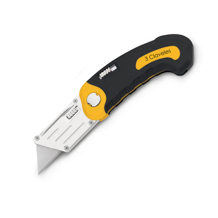 3 Claveles 00215 - Cutter Navaja Profesional Plegable de 10 cm