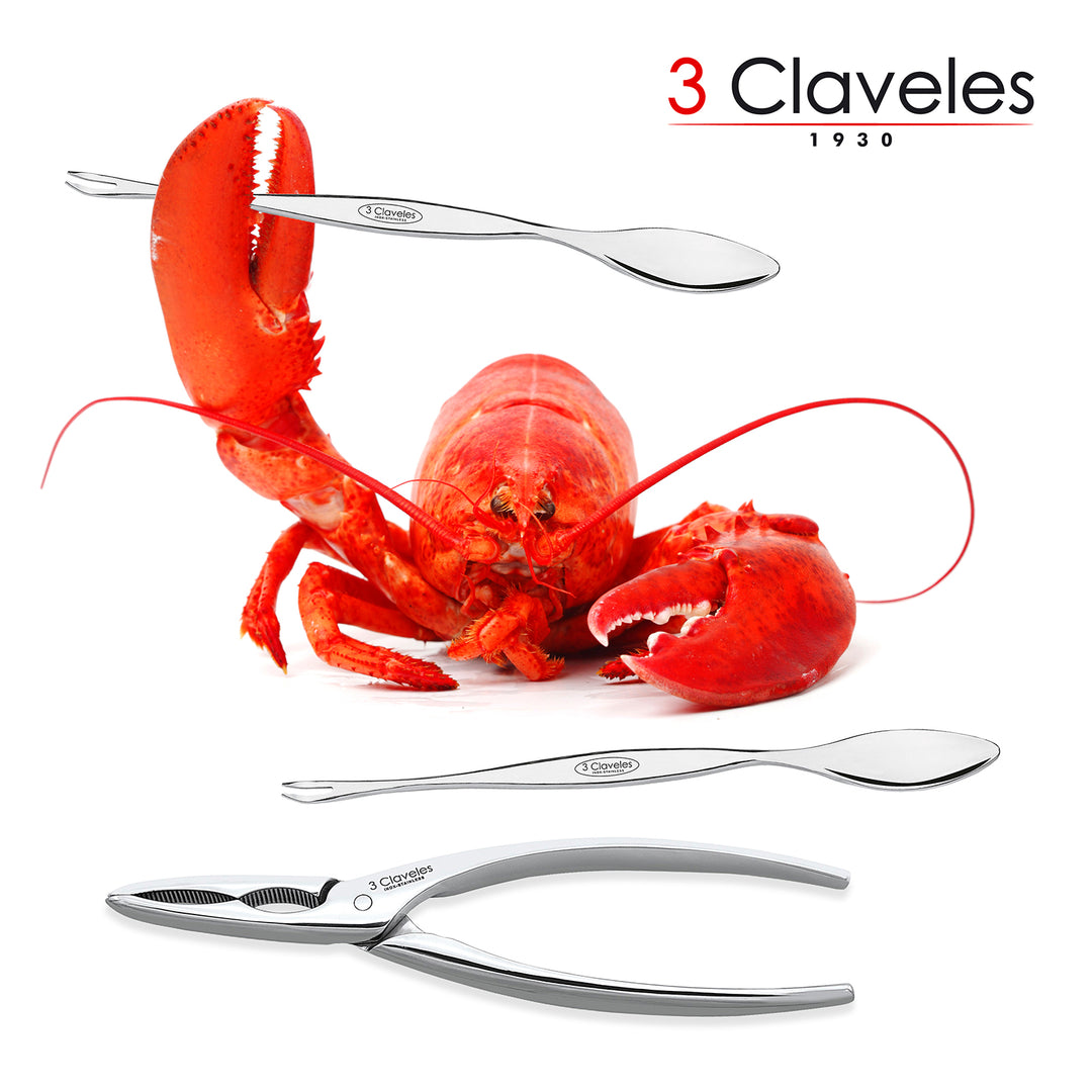 3 Claveles - Lote de 2 Pinzas Corta Mariscos Profesionales Dentadas 16 cm