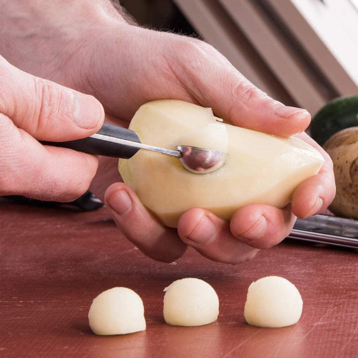 3 Claveles - Vaciador Oval Profesional de 15.5 cm en Acero Inoxidable