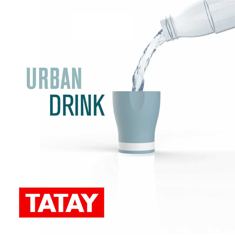 TATAY Urban Drink - Botella de Agua de 0.65L en Tritán con Tapón Vaso, Ocean