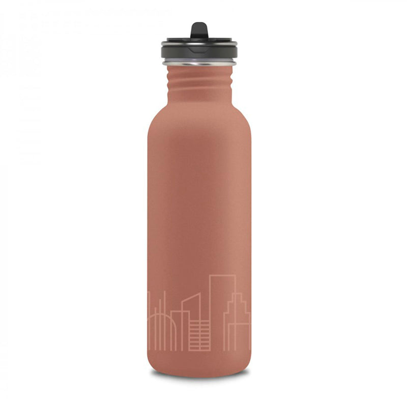 LAKEN Basic Drinklife - Botella de Agua 0.75L en Acero Inoxidable con Tapón Flow. Edición City