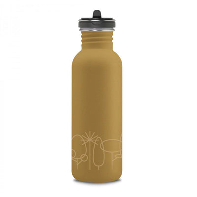 LAKEN Basic Drinklife - Botella de Agua 0.75L en Acero Inoxidable con Tapón Flow. Edición Forest