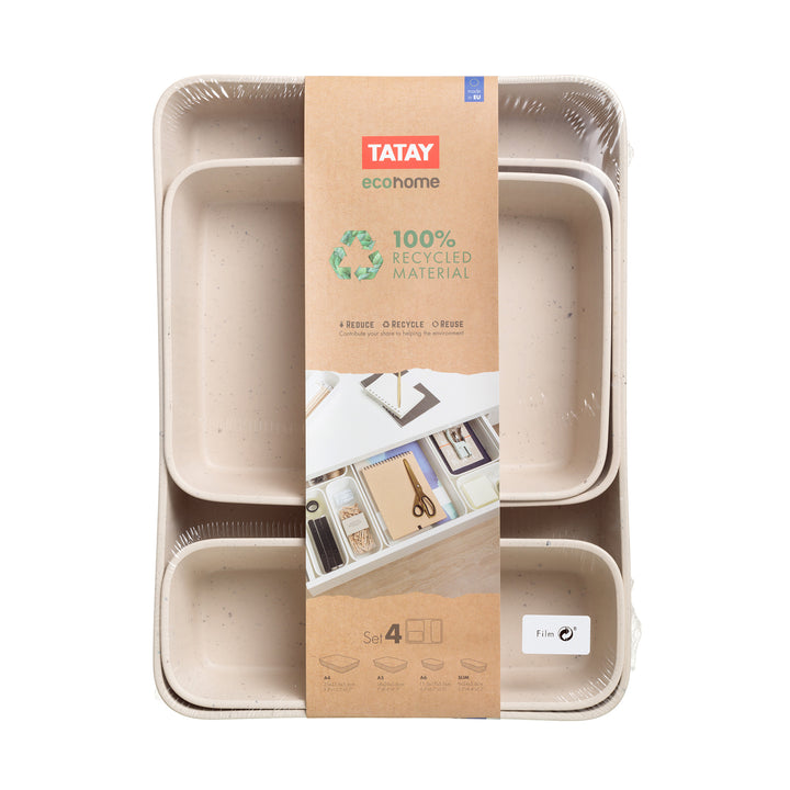 TATAY 7012738 - Set de 4 Organizadores de Cajones Boabab Collection ECOHOME