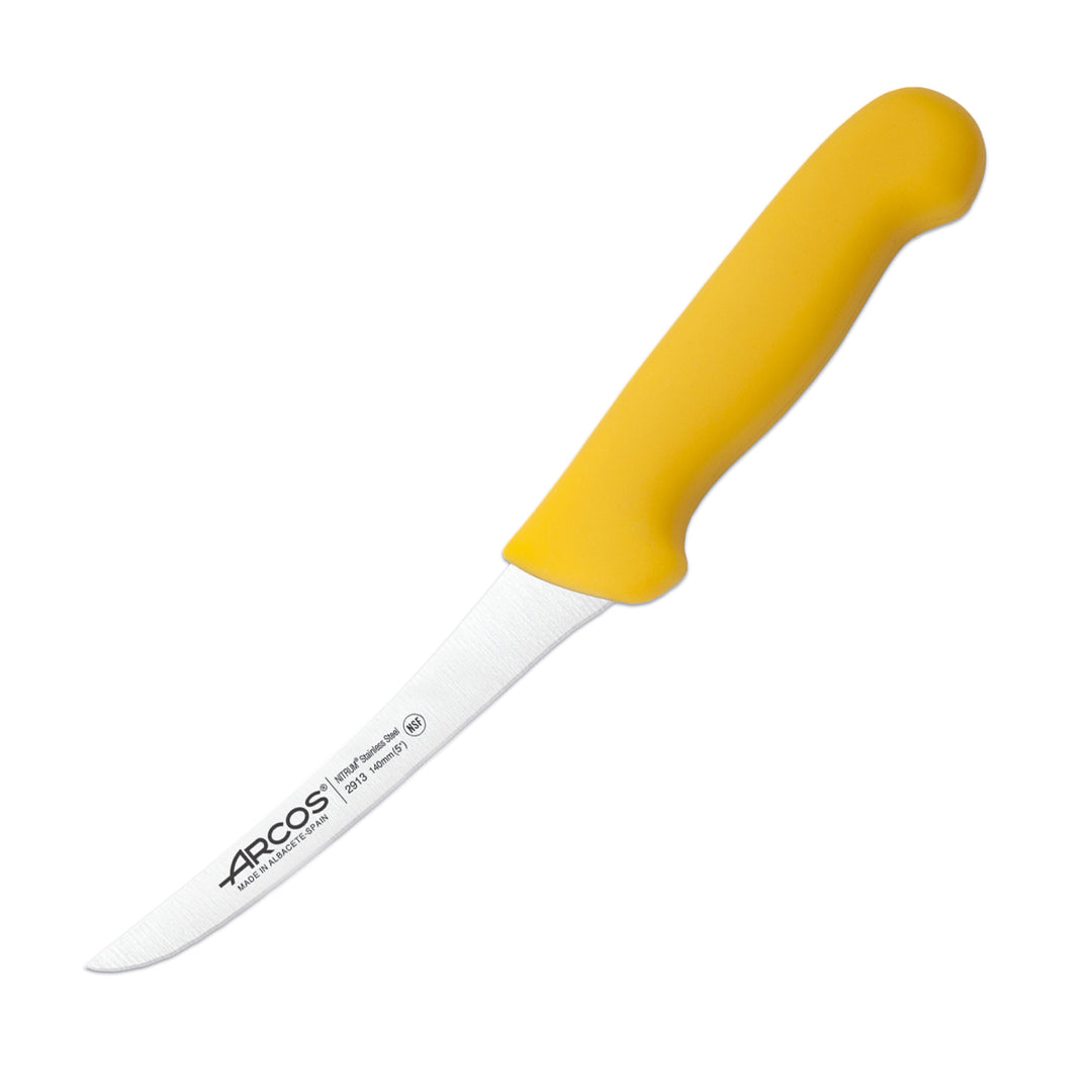 ARCOS Serie 2900 - Cuchillo Profesional Deshuesador 14 cm Acero NITRUM. Amarillo