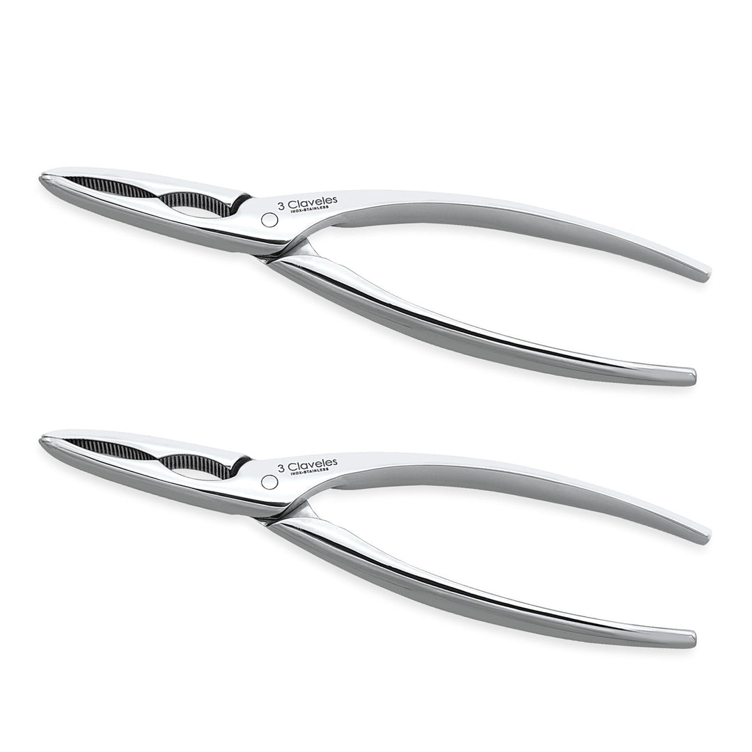 3 Claveles - Lote de 2 Pinzas Corta Mariscos Profesionales Dentadas 16 cm