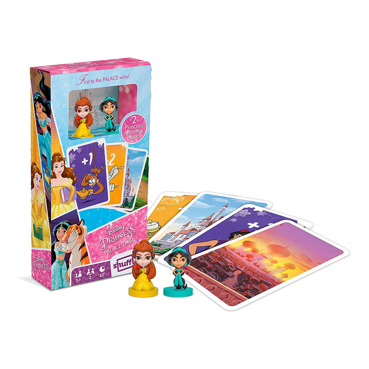 Shuffle Fun Princess - Juego de Cartas Infantil Carrera hasta el Palacio con Figuras de Bella y Jazmín