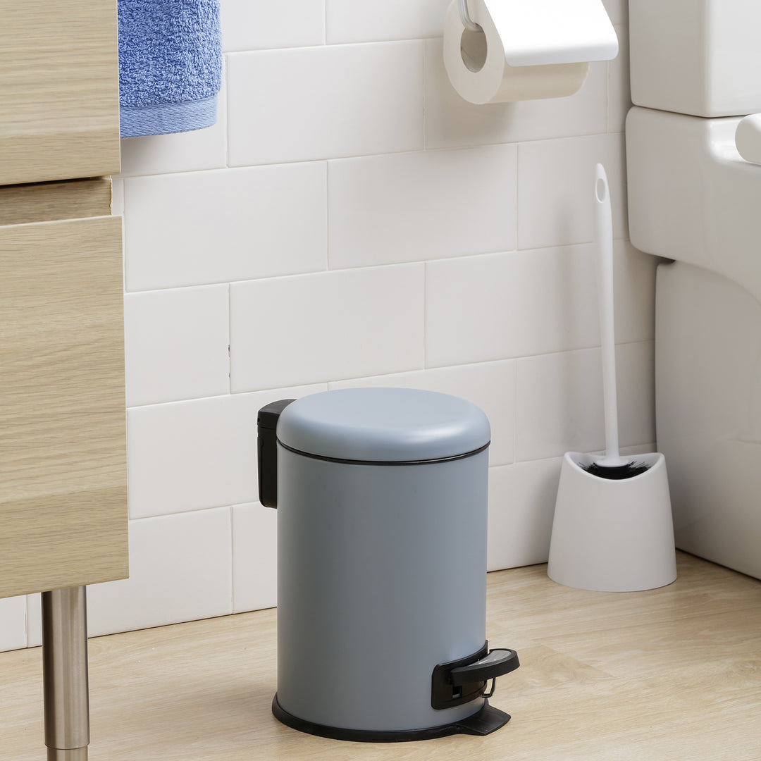 TATAY Nordic - Cubo de Baño con Pedal y Cubeta Interior Extraíble 3L, Blue Mist