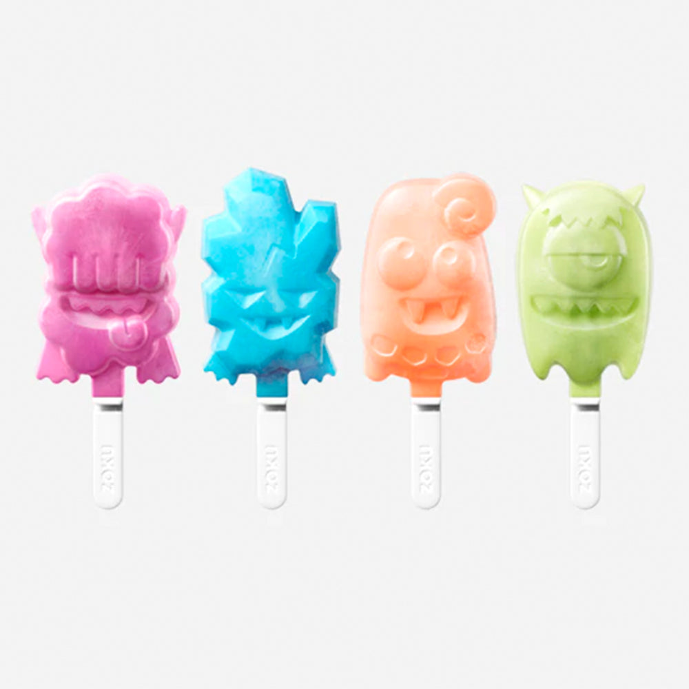 ZOKU Monster Pop - Molde para Helados en Silicona con Palitos Incluidos. Azul